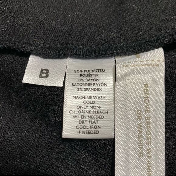 LOFT Black & Gray Embossed Floral Skater Dress Size 6 #895 - Picture 4 of 7